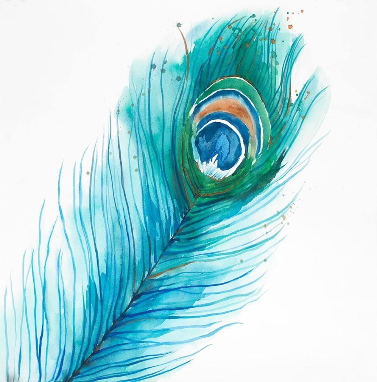 Long Peacock Feather Poster Print by Atelier B Art Studio - Item # VARPDXBEGANI357